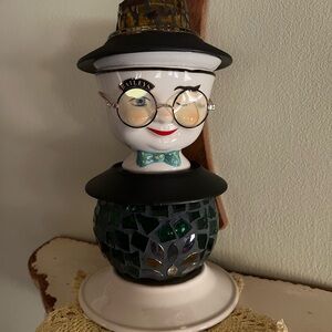 Charming Ceramic Figurine with Hat and Glasses